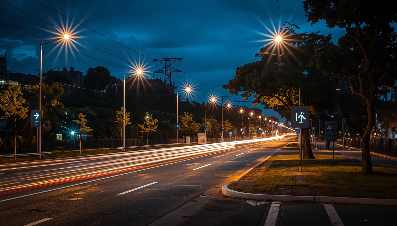 Iluminação pública em Bicas MG com luminárias LED modernas